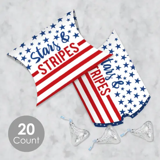 Big Dot of Happiness Stars & Stripes - Favor Gift Boxes - Patriotic Party Petite Pillow Boxes - Set of 20 {3}