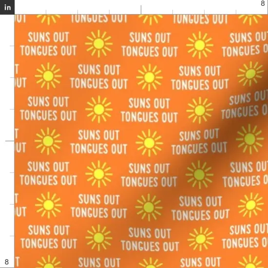 Various Fabrics by the Yard or Fat Quarter Suns Out Tongues Out Fun Summer Dog Orange Custom Printed Fabric by Spoonflower {4}