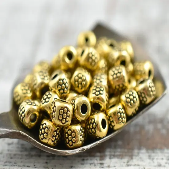 *250* 4mm Antique Gold Barrel Spacer Beads {3}