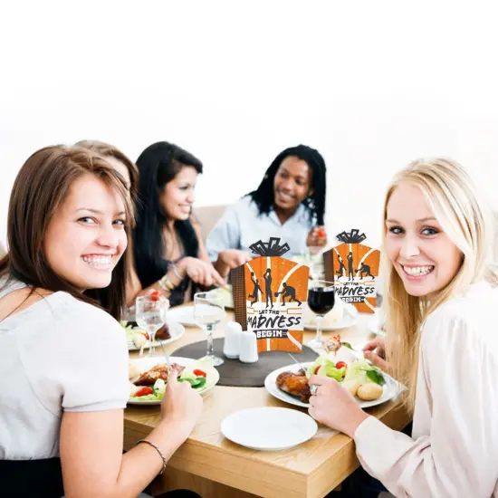 Big Dot of Happiness Basketball - Let The Madness Begin - Table Decorations - College Basketball Party Fold and Flare Centerpieces - 10 Count {7}