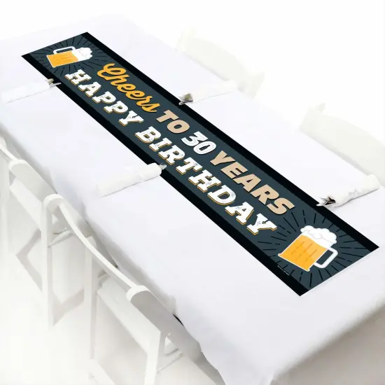 Big Dot of Happiness Cheers and Beers to 30 Years - Happy 30th Birthday Decorations Party Banner {7}