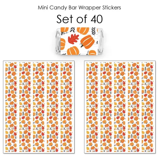 Big Dot of Happiness Fall Pumpkin - Mini Candy Bar Wrapper Stickers - Halloween or Thanksgiving Party Small Favors - 40 Count {4}