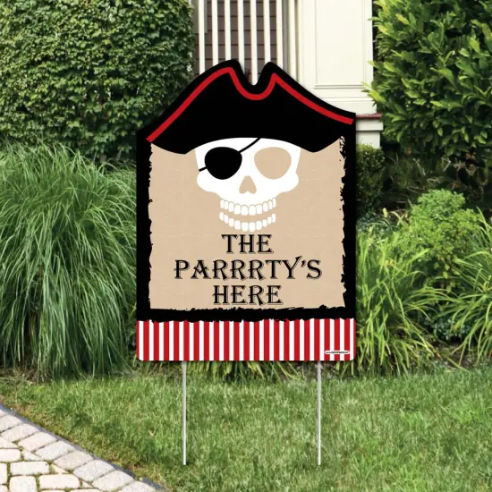 Big Dot of Happiness Beware of Pirates - Party Decorations - Pirate Birthday Party Welcome Yard Sign {1}