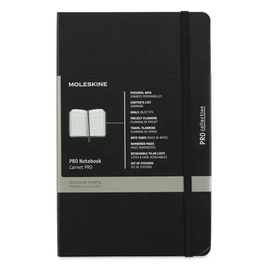Moleskine Pro Collection Notebook - Large, Black, Hard Cover, 8-1/4" x 5" {1}