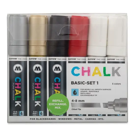 Molotow Chalk Marker - Basic Colors, Set of 6, 4-8 mm {1}