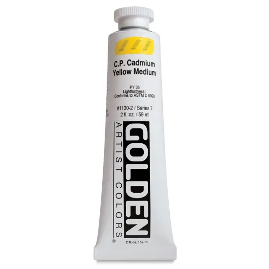 Golden Heavy Body Artist Acrylics - Cadmium Yellow Medium, 2 oz Tube {1}