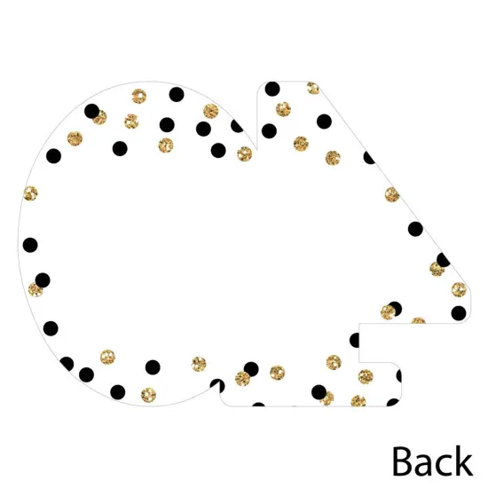 Big Dot of Happiness Adult 40th Birthday - Gold - Shaped Thank You Cards - Birthday Party Thank You Note Cards with Envelopes - Set of 12 {6}