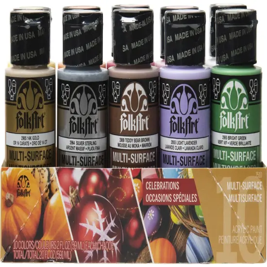Folkart Multi-Surface Paint Set 10/Pkg {1}