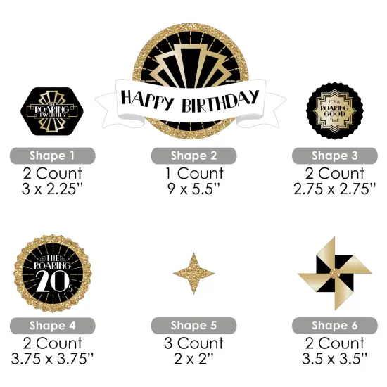 Big Dot of Happiness Roaring 20's - 1920s Art Deco Jazz Birthday Party Cake Decorating Kit - Happy Birthday Cake Topper Set - 11 Pieces {7}