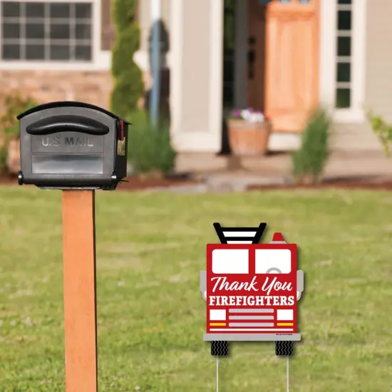 Big Dot of Happiness Thank You Firefighters - Outdoor Lawn Sign - First Responders Appreciation Yard Sign - 1 Piece {3}