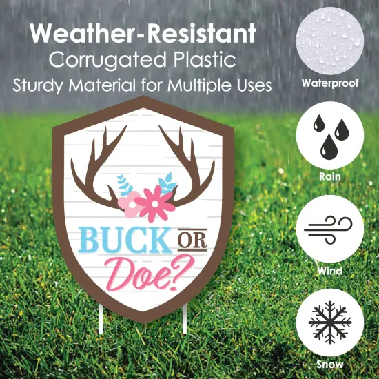 Big Dot of Happiness Buck or Doe - Yard Sign and Outdoor Lawn Decorations - Hunting Gender Reveal Party Yard Signs - Set of 8 {4}