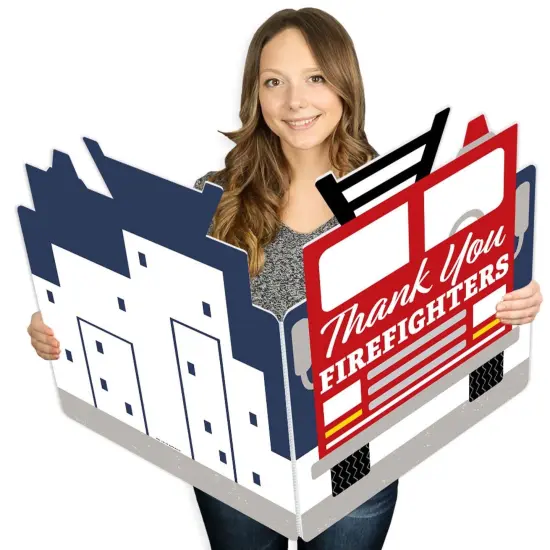 Big Dot of Happiness Thank You Firefighters - First Responders Appreciation Giant Greeting Card - Big Shaped Jumborific Card {1}