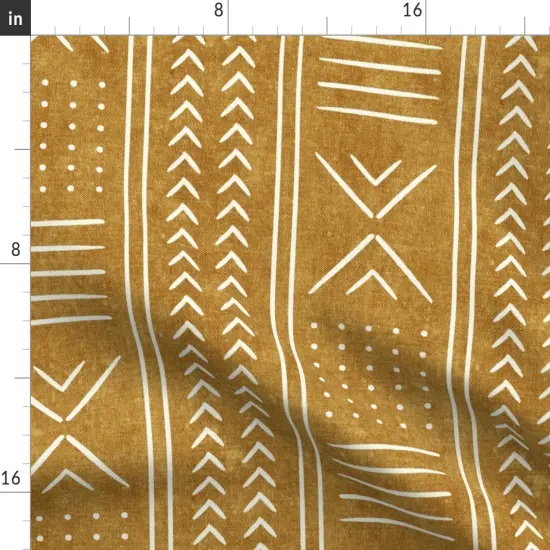 Various Fabrics by the Yard or Fat Quarter Geometric Stripe Mustard Gold Weathered Look Southwestern Boho Tribal Inspired Modern Farmhouse Custom Printed Fabric by Spoonflower {2}