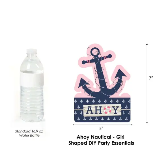 Big Dot of Happiness Ahoy - Nautical Girl - Anchor Shaped Decorations DIY Baby Shower or Birthday Party Essentials - Set of 20 {6}
