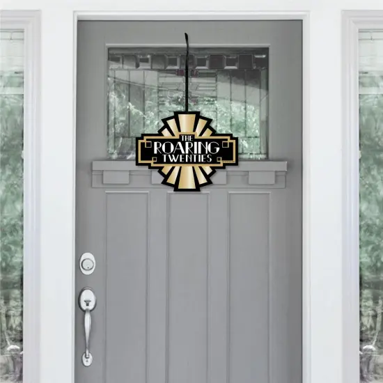Big Dot of Happiness Roaring 20's - Hanging Porch 1920s Art Deco Jazz Party Outdoor Decorations - Front Door Decor - 1 Piece Sign {3}