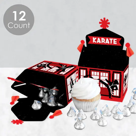 Big Dot of Happiness Karate Master - Treat Box Party Favors - Martial Arts Birthday Party Goodie Gable Boxes - Set of 12 {4}