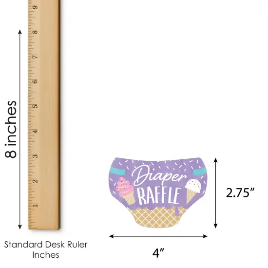 Big Dot of Happiness Scoop Up The Fun - Ice Cream - Diaper Shaped Raffle Ticket Inserts - Sprinkles Baby Shower Activities - Diaper Raffle Game 24 Ct {4}