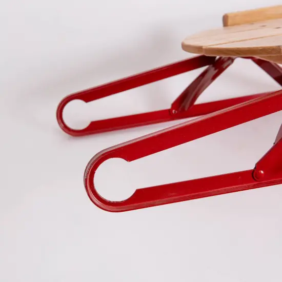 Lehman's Racer Amish Made Old Fashioned Solid Oak Steel Runner Sled {6}