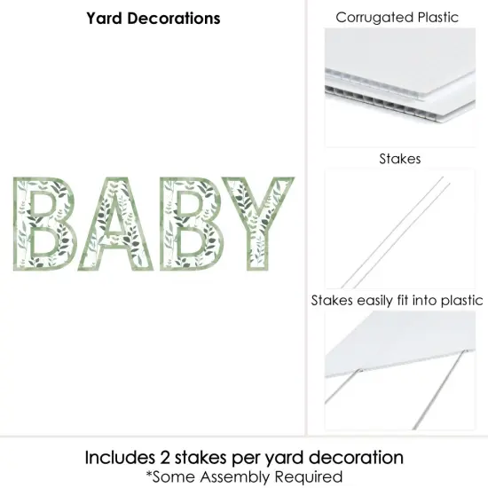 Big Dot of Happiness Boho Botanical Baby - Yard Sign Outdoor Lawn Decorations - Greenery Baby Shower Yard Signs - BABY {6}