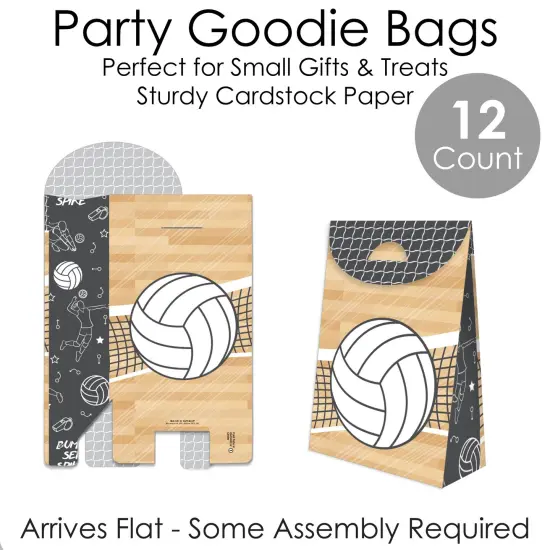 Big Dot of Happiness Bump, Set, Spike - Volleyball - Baby Shower or Birthday Gift Favor Bags - Party Goodie Boxes - Set of 12 {7}