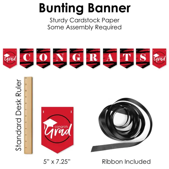 Big Dot of Happiness Red Grad - Best is Yet to Come - Red Graduation Party Supplies Decoration Kit - Decor Galore Party Pack - 51 Pieces {7}