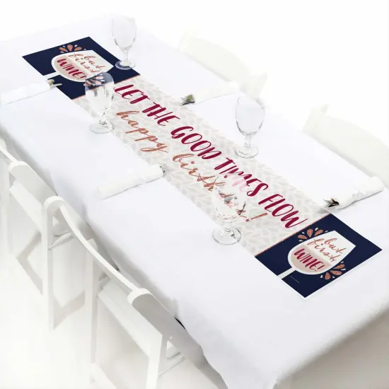Big Dot of Happiness But First, Wine - Wine Tasting Happy Birthday Decorations Party Banner {7}