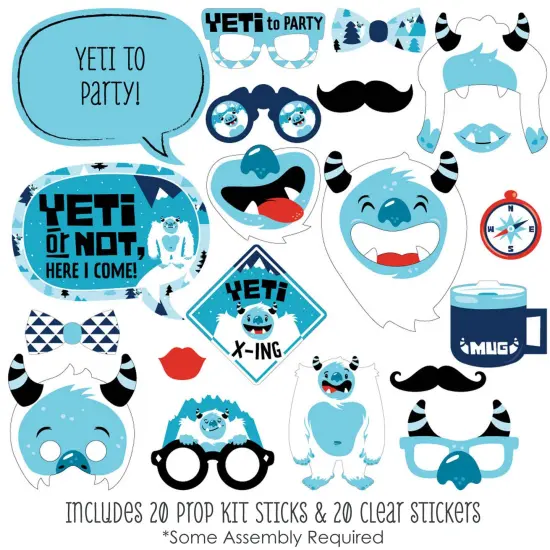 Big Dot of Happiness Yeti to Party - Abominable Snowman Party or Birthday Party Photo Booth Props Kit - 20 Count {3}