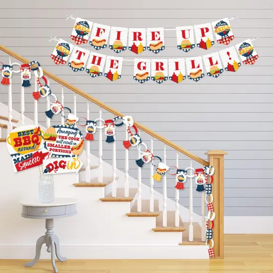 Big Dot of Happiness Fire Up the Grill - Banner and Photo Booth Decorations - Summer BBQ Picnic Party Supplies Kit - Doterrific Bundle {4}