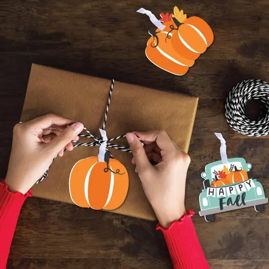 Big Dot of Happiness Happy Fall Truck - Harvest Pumpkin Decorations - Tree Ornaments - Set of 12 {4}