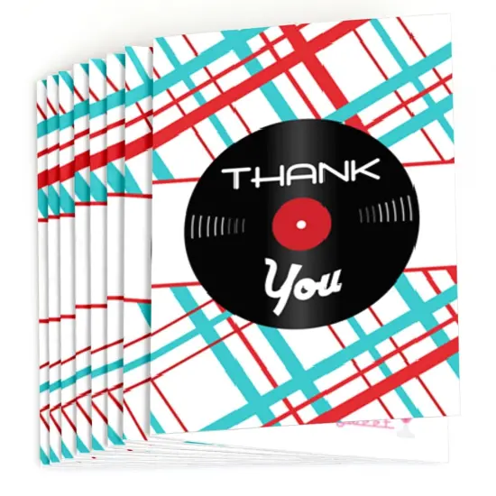 Big Dot of Happiness 50's Sock Hop - 1950s Rock N Roll Party Thank You Cards (8 count) {3}