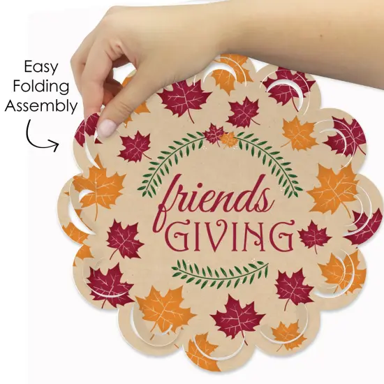 Big Dot of Happiness Friends Thanksgiving Feast - Friendsgiving Round Table Decorations - Paper Chargers - Place Setting For 12 {6}