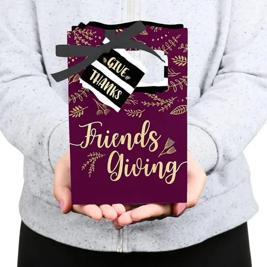 Big Dot of Happiness Elegant Thankful for Friends - Friendsgiving Thanksgiving Party Favor Boxes - Set of 12 {6}