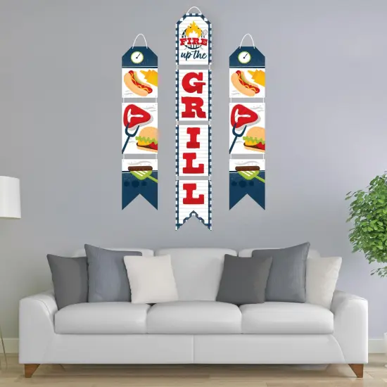 Big Dot of Happiness Fire Up the Grill - Hanging Vertical Paper Door Banners - Summer BBQ Picnic Party Wall Decoration Kit - Indoor Door Decor {3}