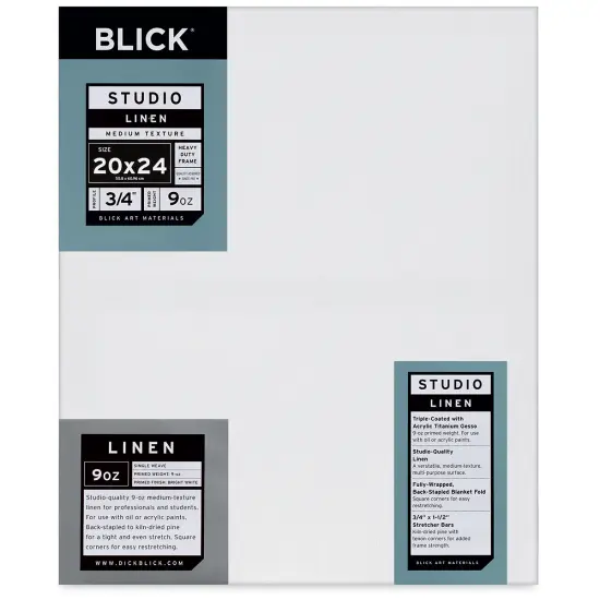 Blick Studio Linen Stretched Canvas - 20" x 24", Traditional 3/4" Profile {1}