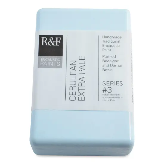 R&F Encaustic Paint Block - Cerulean Extra Pale, 333 ml block {1}