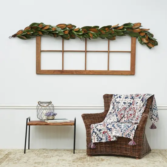 Taarush Red & Blue Grunge Pattern w/ Tassels Cotton Soft Cozy Accent Accent Throw Blanket {4}