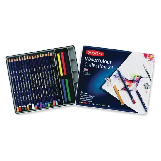 Derwent Watercolor Pencil Set - Assorted Colors, Tin Box , Set of 24 {1}