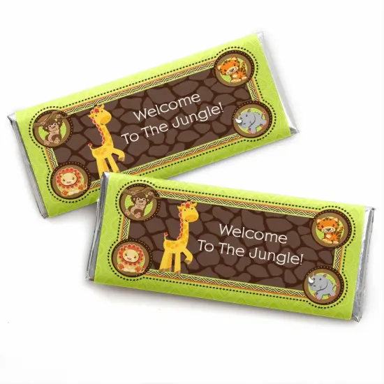 Big Dot of Happiness Funfari - Fun Safari Jungle - Candy Bar Wrappers Baby Shower or Birthday Party Favors - Set of 24 {1}