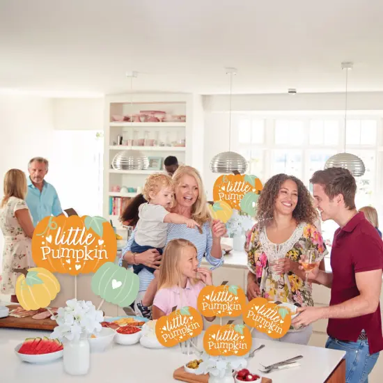 Big Dot of Happiness Little Pumpkin - Fall Birthday Party or Baby Shower Centerpiece Sticks - Showstopper Table Toppers - 35 Pieces {6}
