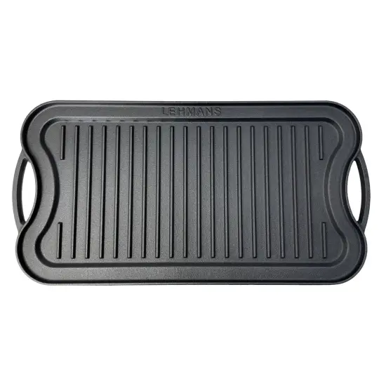 Lehman's Cast Iron Griddle Cookware Nitrogen Hardened Double Sided 20 inch {3}