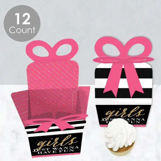 Big Dot of Happiness Girls Night Out - Square Favor Gift Boxes - Bachelorette Party Bow Boxes - Set of 12 {4}