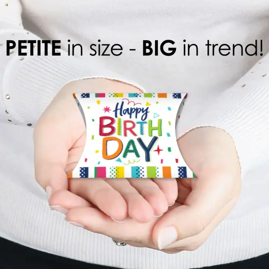 Big Dot of Happiness Cheerful Happy Birthday - Favor Gift Boxes - Colorful Birthday Party Petite Pillow Boxes - Set of 20 {4}