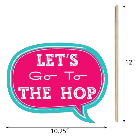 Big Dot of Happiness Funny 50's Sock Hop - 1950's Rock N Roll Party Photo Booth Props Kit - 10 Piece {6}