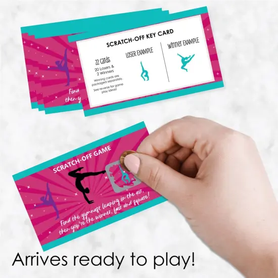 Big Dot of Happiness Tumble, Flip & Twirl - Gymnastics - Birthday Party or Gymnast Party Game Scratch Off Cards - 22 Count {3}