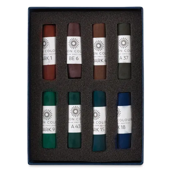 Unison Handmade Pastel Set - Dark Colors, Set of 8, Full Stick {2}