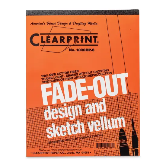 Clearprint Drafting and Design Fade-Out Vellum - 8 1/2" x 11", 8 x 8 Grid, Pad, 50 Sheets {1}