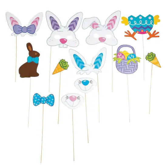Fun Express - Easter Photo Stick Props for Easter - Apparel Accessories - Costume Accessories - Costume Props - Easter - 12 Pieces {1}