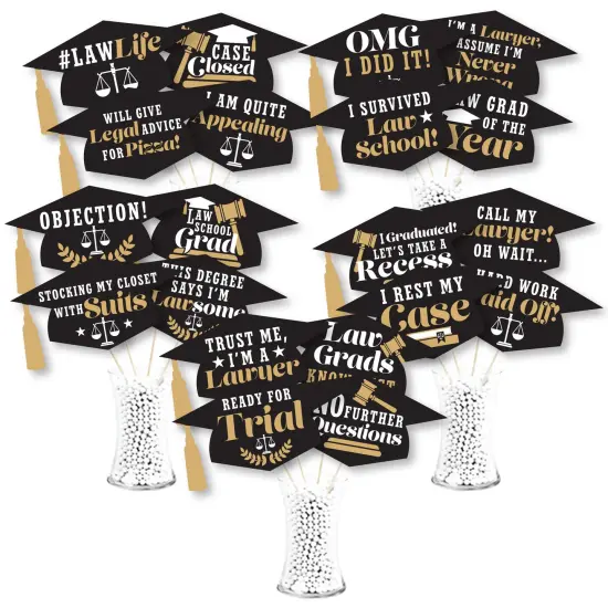 Big Dot of Happiness Hilarious Law School Grad - Future Lawyer Graduation Party Photo Booth Props or Table Toppers - 20 Count {1}