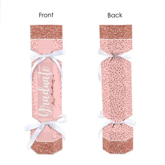 Big Dot of Happiness Rose Gold Grad - No Snap Graduation Party Table Favors - DIY Cracker Boxes - Set of 12 {7}