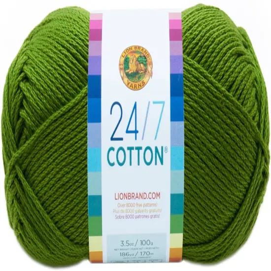 (6 Pack) Lion Brand 24/7 Cotton Yarn - Grass {3}